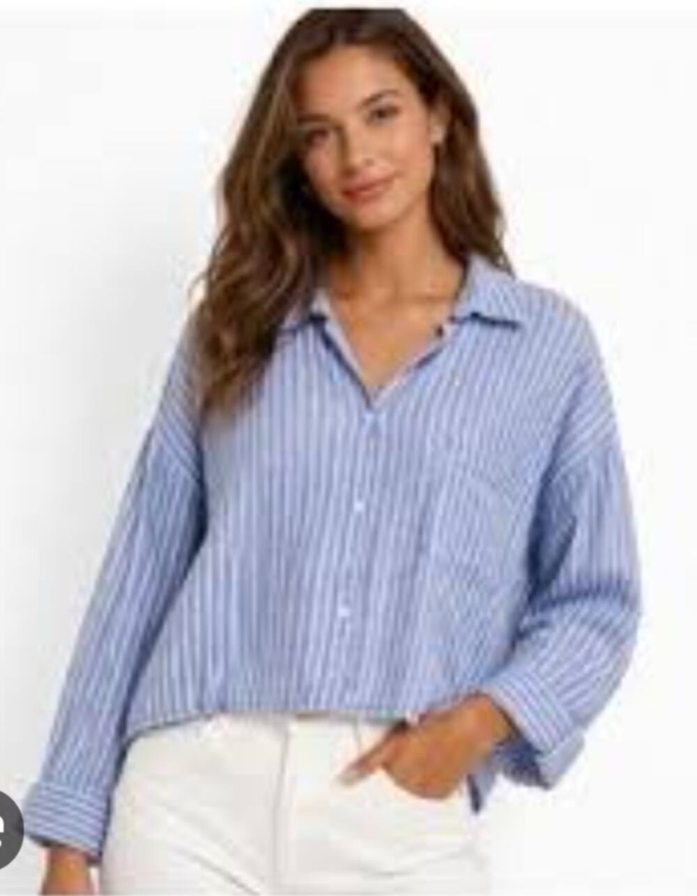 Caligraphie Blue White Striped Linen Shirt